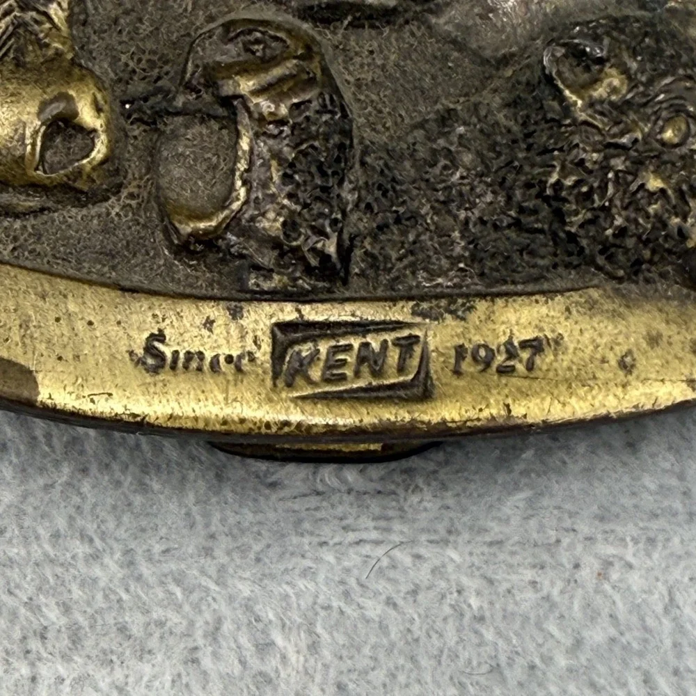 Vintage Lewis Buckles Belt Buckle Gold Tone Kent Feeds Helping Feed America